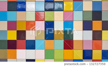 彩色瓷磚背景 132727350
