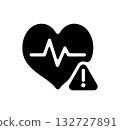 High blood pressure and arrhythmia (abnormal heart rate) vector icon illustration 132727891