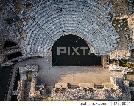 The UNESCO world heritage site of Butrint at sunset light, Buthrotum, Albania. High quality photo The UNESCO world heritage site of Butrint at sunset light, Buthrotum, Albania. High quality photo 132728095