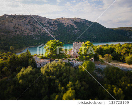 The UNESCO world heritage site of Butrint at sunset light, Buthrotum, Albania. High quality photo The UNESCO world heritage site of Butrint at sunset light, Buthrotum, Albania. High quality photo 132728199