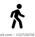 Walking person/pedestrian full body (sideways) silhouette icon illustration man 132728258