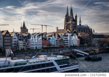 March 7 2025. Cologne city skyline in summer along the Rhine river, North Rhine-Westphalia, Germany. High quality photo March 7 2025. Cologne city skyline in summer along the Rhine river, North Rhine-Westphalia, Germany. High quality photo 132728492