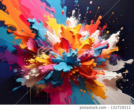 Colorful particle splatter background Colorful particle splatter background 132728511