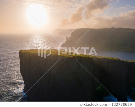 Scenic viewpoint on Traelanipa trail, overlooking dramatic basalt cliffs and vast volcanic rock formations above the ocean. Scenic viewpoint on Traelanipa trail, overlooking dramatic basalt cliffs and vast volcanic rock formations above the ocean. 132728639