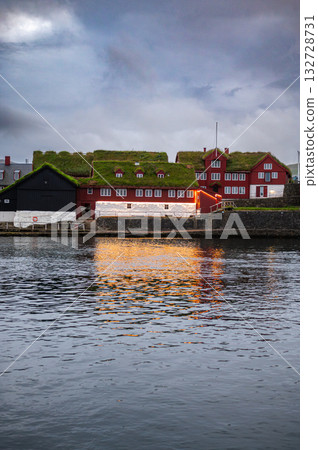 Torshawn city, the capital of The Faroe Islands, Denmark. Vestaravag harbor in Torshavn with its boats and colorful buildings. High quality photo Torshawn city, the capital of The Faroe Islands, Denmark. Vestaravag harbor in Torshavn with its boats and colorful buildings. High quality photo 132728731