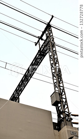 Railway overhead wire 132728778
