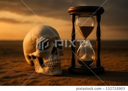 廢墟中的沙漏與骷髏：表達死亡與時間概念的觀念藝術 132728903