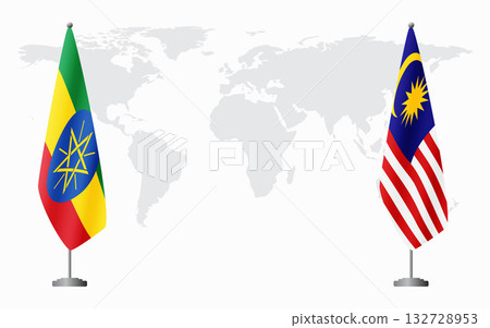 Ethiopia and Malaysia flags for official meeting Ethiopia and Malaysia flags for official meeting 132728953