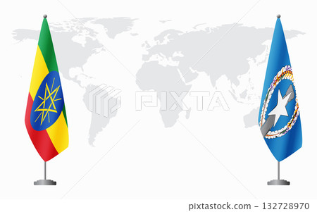 Ethiopia and Northern Mariana Islands flags for official me Ethiopia and Northern Mariana Islands flags for official me 132728970