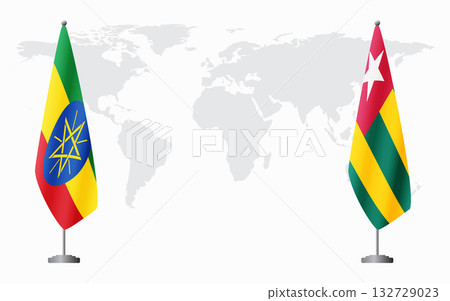 Ethiopia and Togo flags for official meeting 132729023