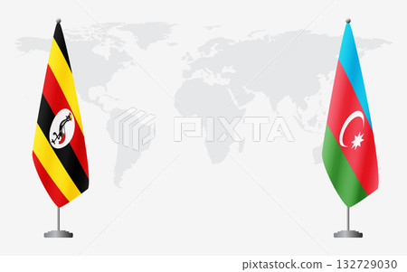 Uganda and Azerbaijan flags for official meeting 132729030
