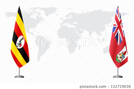 Uganda and Bermuda flags for official meeting Uganda and Bermuda flags for official meeting 132729036