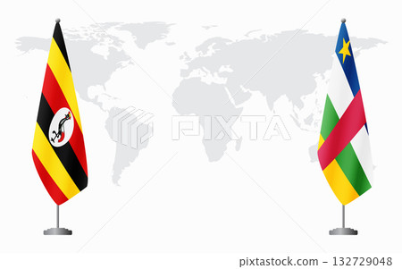 Uganda and Central African Republic flags for official me 132729048