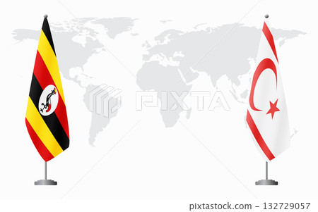 Uganda and Turkish Republic of Northern Cyprus flags for Uganda and Turkish Republic of Northern Cyprus flags for 132729057