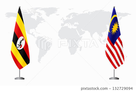Uganda and Malaysia flags for official meeting Uganda and Malaysia flags for official meeting 132729094