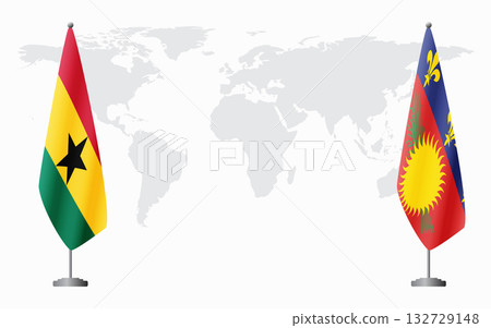 Ghana and Guadeloupe flags for official meeting Ghana and Guadeloupe flags for official meeting 132729148