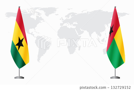 Ghana and Guinea Bissau flags for official meeting Ghana and Guinea Bissau flags for official meeting 132729152