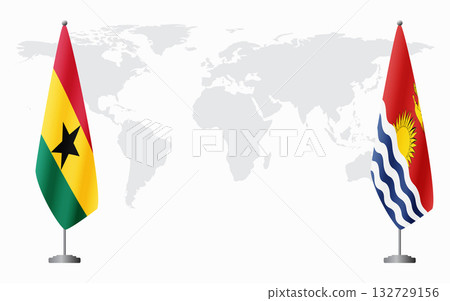 Ghana and Kiribati flags for official meeting 132729156