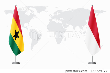Ghana and Monaco flags for official meeting Ghana and Monaco flags for official meeting 132729177