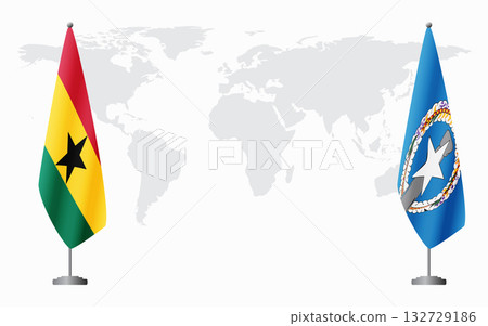 Ghana and Northern Mariana Islands flags for official me 132729186