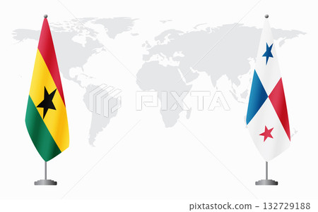 Ghana and Panama flags for official meeting 132729188