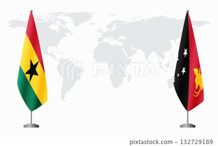 Ghana and Papua New Guinea flags for official meeting Ghana and Papua New Guinea flags for official meeting 132729189