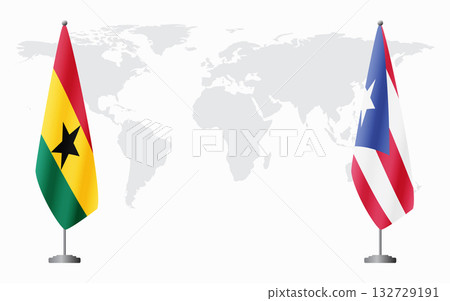 Ghana and Puerto Rico flags for official meeting Ghana and Puerto Rico flags for official meeting 132729191