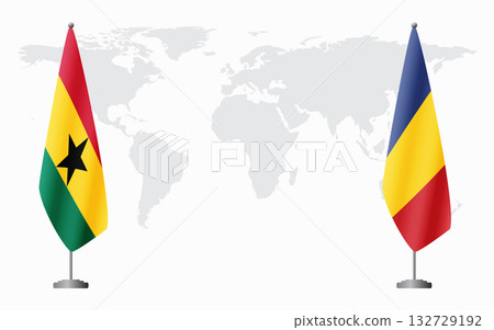 Ghana and Romania flags for official meeting Ghana and Romania flags for official meeting 132729192