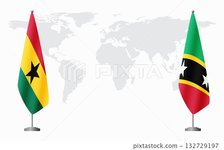 Ghana and Saint Kitts and Nevis flags for official meeti Ghana and Saint Kitts and Nevis flags for official meeti 132729197