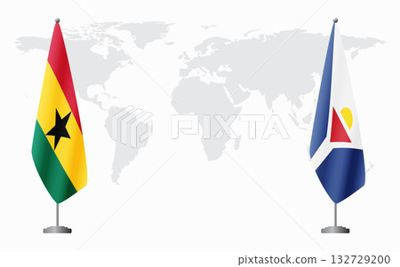 Ghana and Saint Martin flags for official meeting Ghana and Saint Martin flags for official meeting 132729200