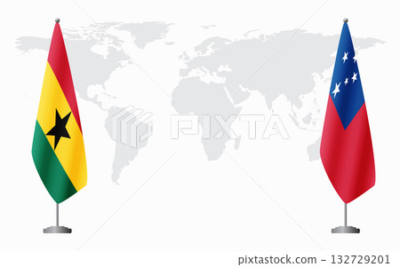 Ghana and Samoa flags for official meeting 132729201