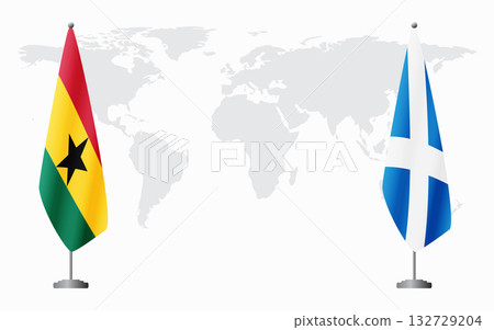 Ghana and Scotland flags for official meeting Ghana and Scotland flags for official meeting 132729204
