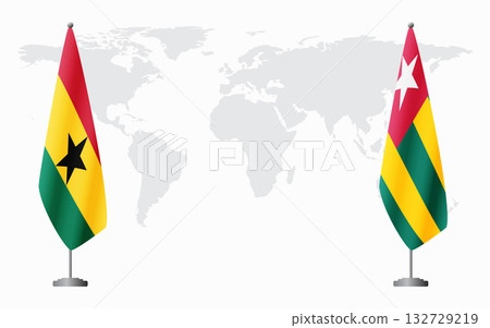 Ghana and Togo flags for official meeting 132729219