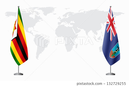Zimbabwe and Montserrat flags for official meeting 132729255