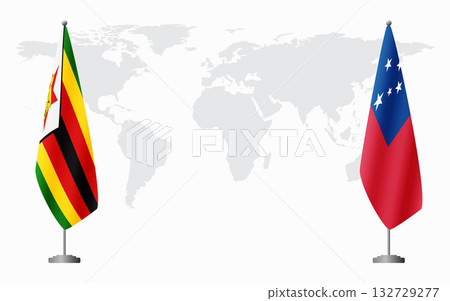 Zimbabwe and Samoa flags for official meeting 132729277