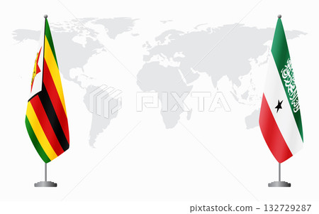 Zimbabwe and Somaliland flags for official meeting 132729287
