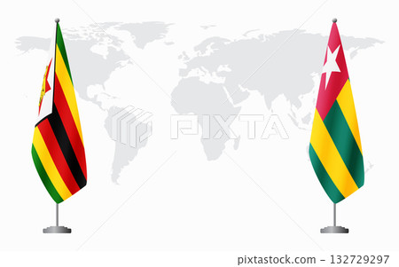 Zimbabwe and Togo flags for official meeting 132729297
