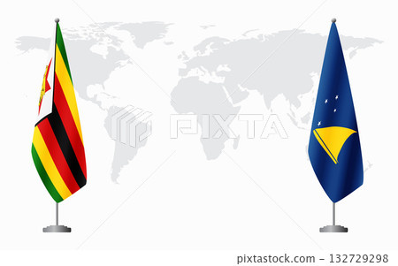 Zimbabwe and Tokelau flags for official meeting 132729298