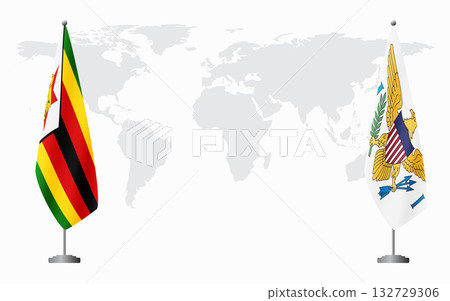 Zimbabwe and United States Virgin Islands flags for official 132729306