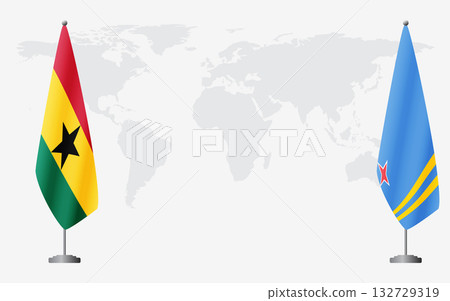 Ghana and Aruba flags for official meeting Ghana and Aruba flags for official meeting 132729319