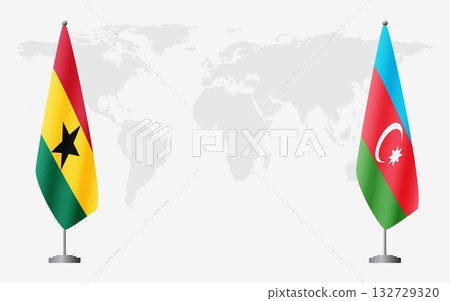 Ghana and Azerbaijan flags for official meeting 132729320