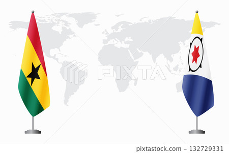 Ghana and Bonaire flags for official meeting 132729331