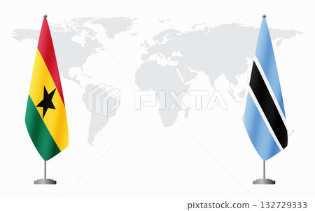 Ghana and Botswana flags for official meeting Ghana and Botswana flags for official meeting 132729333