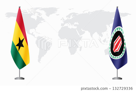 Ghana and Bougainville flags for official meeting Ghana and Bougainville flags for official meeting 132729336