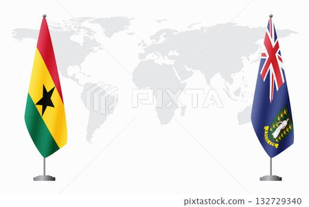 Ghana and British Virgin Islands flags for official meet Ghana and British Virgin Islands flags for official meet 132729340