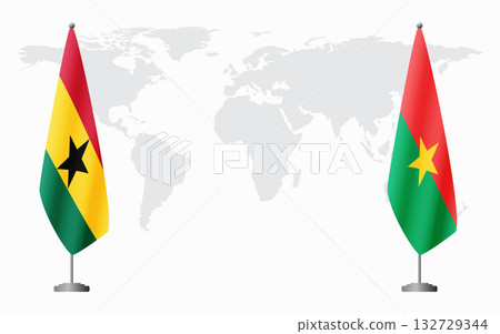 Ghana and Burkina Faso flags for official meeting Ghana and Burkina Faso flags for official meeting 132729344
