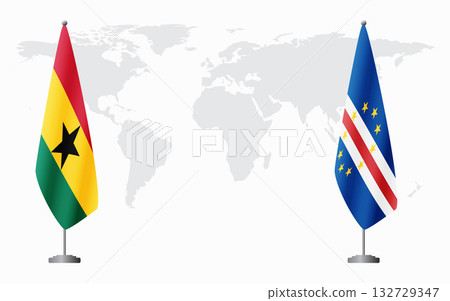 Ghana and Cape Verde flags for official meeting Ghana and Cape Verde flags for official meeting 132729347