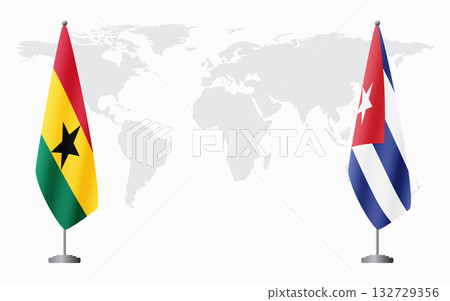 Ghana and Cuba flags for official meeting Ghana and Cuba flags for official meeting 132729356