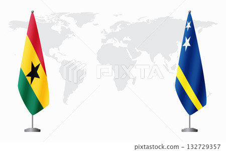 Ghana and Curacao flags for official meeting 132729357