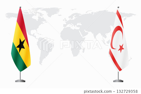 Ghana and Turkish Republic of Northern Cyprus flags for 132729358